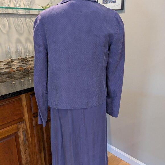 Liz Claiborne Vintage Purple Sheath Maxi Dress Jacket 2pc Set Size 6 Formal - Picture 10 of 10